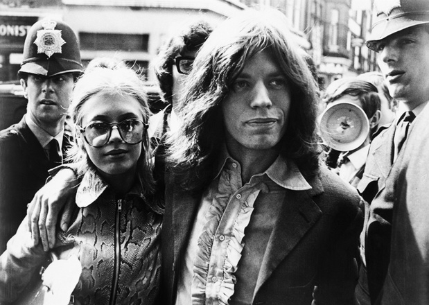 Mick Jagger and Marianne Faithfull Arriving at Court