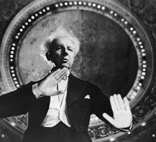 Conductor Leopold Stokowski Gesturing