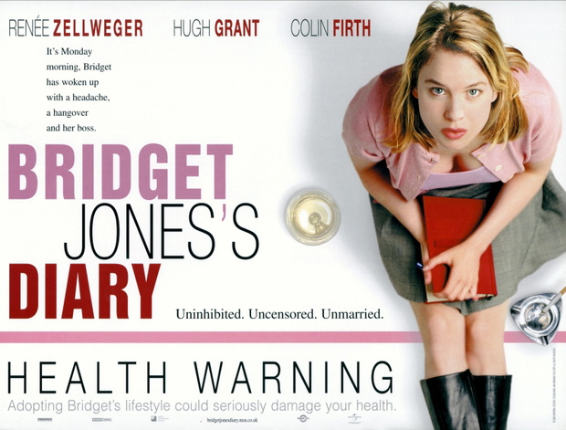 Bridget Jones's Diary  2001.Bridget Jones's Diary  Movie Poster.Renee Zellweger