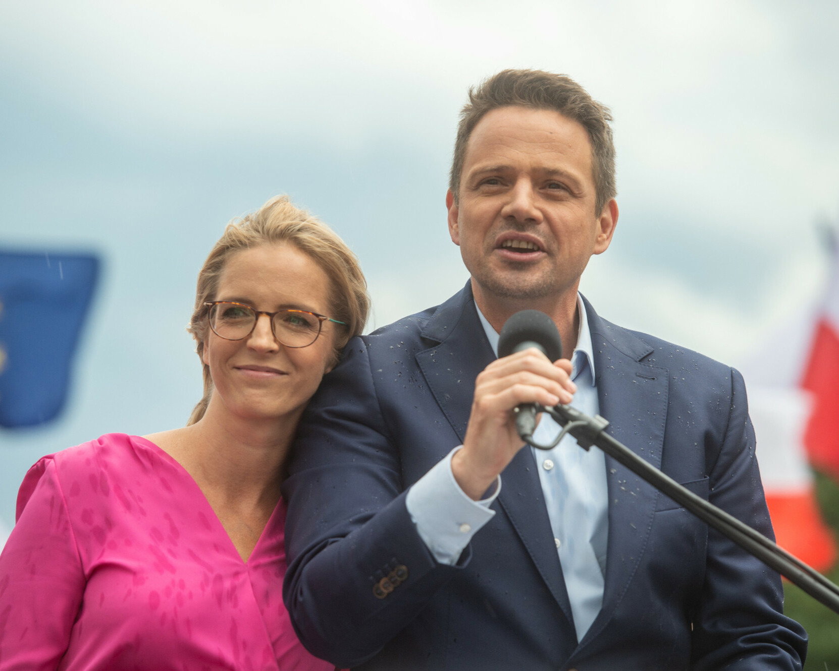 Rafał Trzaskowski, Małgorzata Trzaskowska. 26.06.2020. Warszawa, Plac Zamkowy.