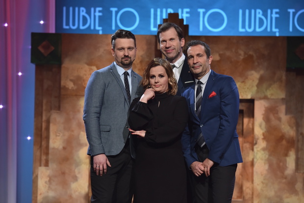 Dariusz Kamys, Tomasz Majer, Joanna Kołaczkowska, Łukasz Pietsch, kabaret Hrabi, 2016 rok,