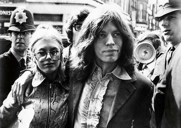 Mick Jagger and Marianne Faithfull Arriving at Court