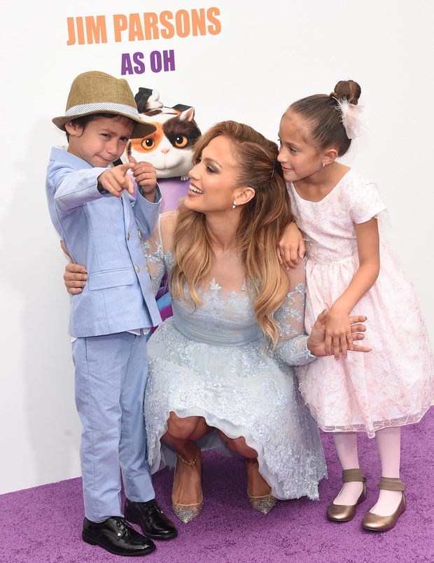 Jennifer Lopez, Maximilian David Muniz i Emme Maribel Muniz 2015 r.