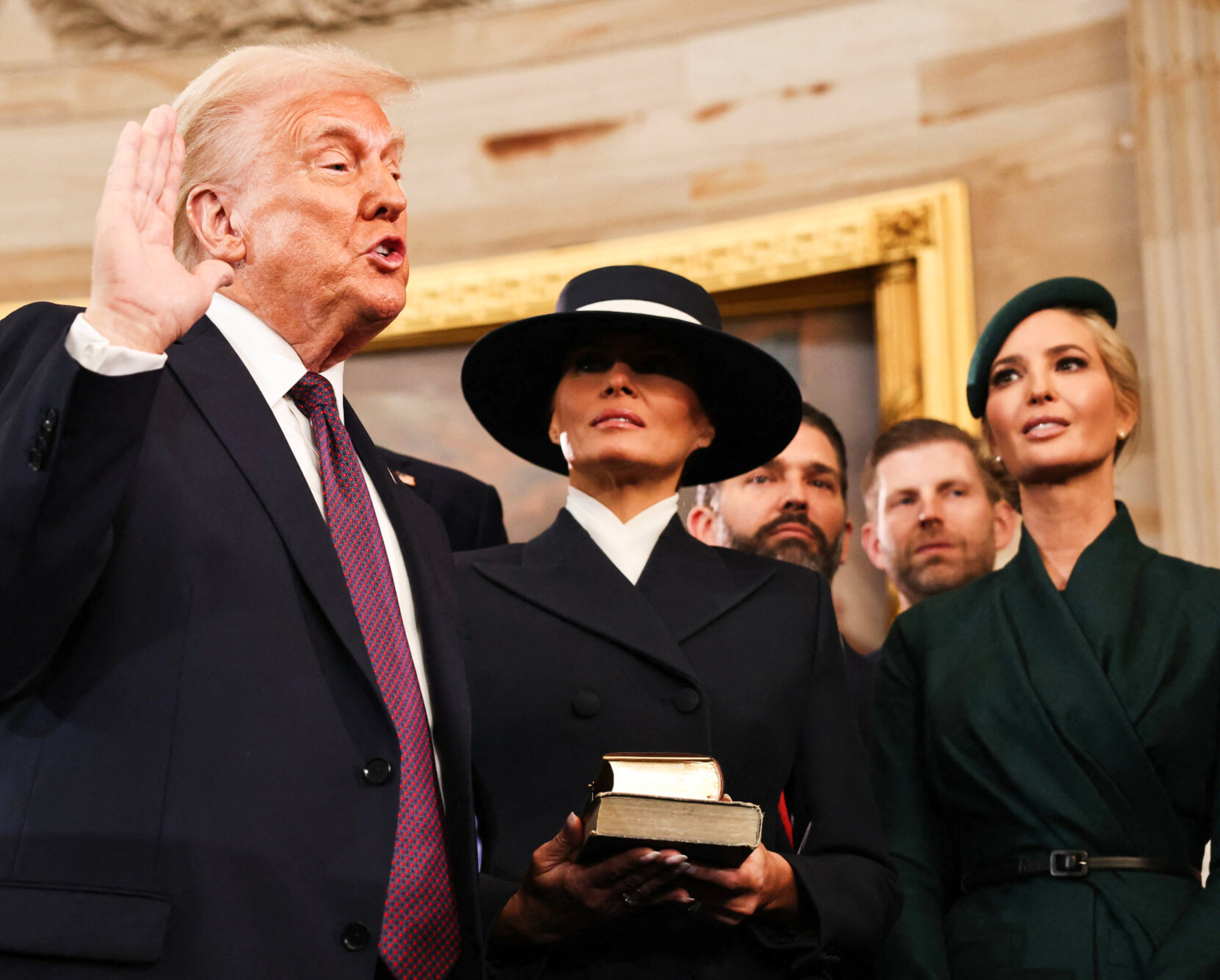 Zaprzysiężenie Donalda Trumpa na 47. prezydenta USA, 2025 Donald Trump, Melania Trump, Ivanka Trump