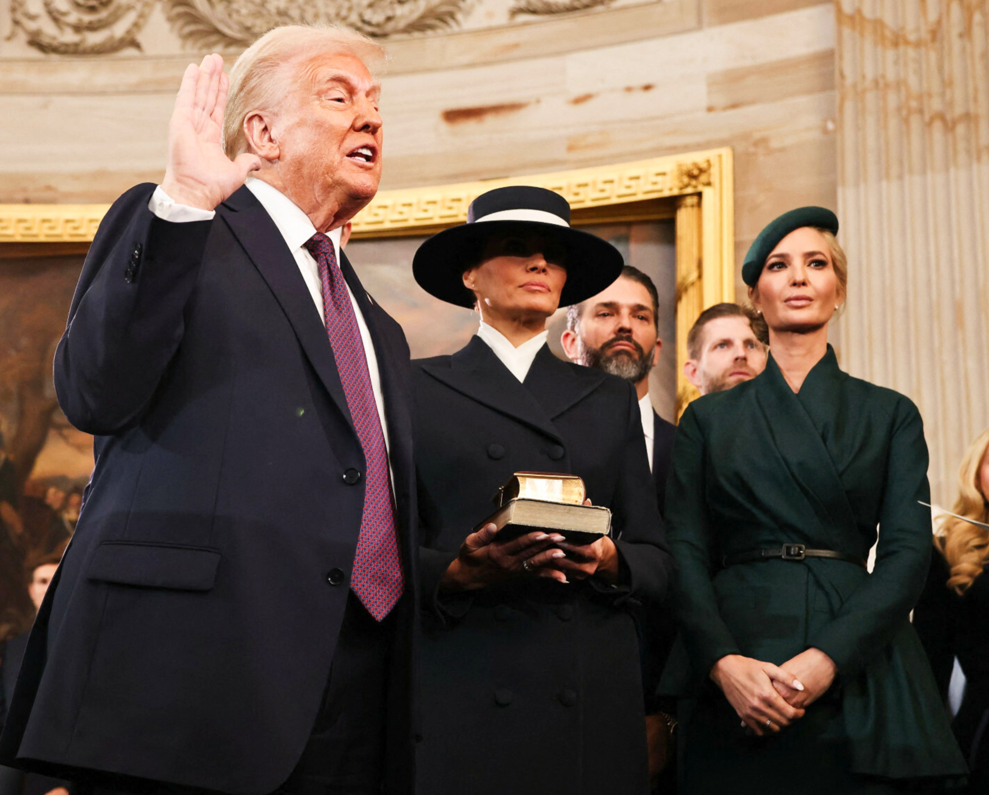 Zaprzysiężenie Donalda Trumpa na 47. prezydenta USA, Melania Trump, Donald Trump, Ivanka Trump