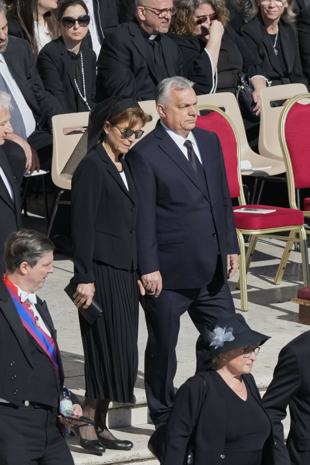 Pogrzeb papieża Franciszka. 26.04.2025 rok. Viktor Orban, Aniko Levai