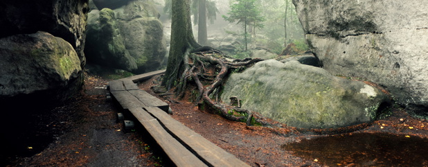 "Błędne Skały" labirynth, "Góry Stołowe" national park in Poland