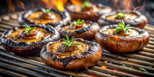 Grilowane pieczarki portobello to małe dieła sztuki.