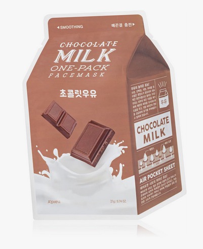 Maska pielęgnująca w płacie One-Pack Milk Mask Chocolate, A’pieu One-Pack Milk Mask Chocolate maska pielęgnująca w płacie Opis A’pieu One-Pack Milk Mask Chocolate Rodzaj skóry do każdego rodzaju cery, sucha Efekt Nawilżenie, rewitalizacja, odżywienie Jak