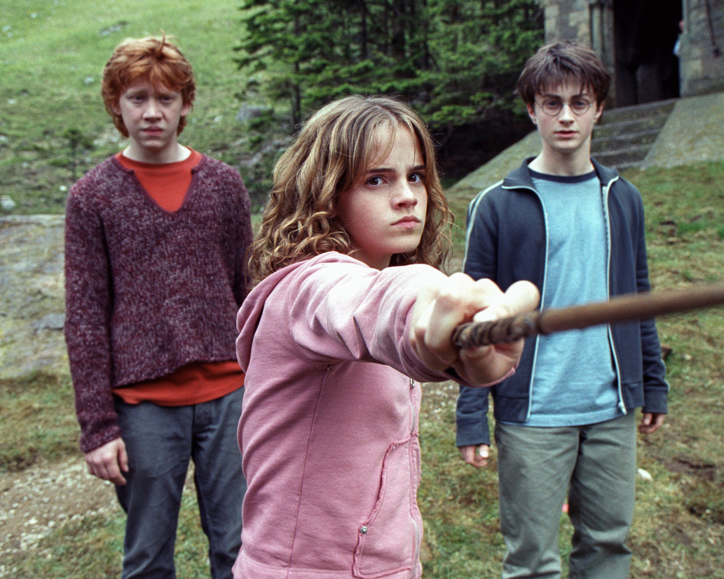 Emma Watson, Daniel Radcliffe i Rupert Grint. Kadr z filmu "Harry Potter i więzień Azkabanu