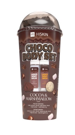 Zestaw kąpielowy w tubie żel do mycia ciała 100ml+balsam do ciała 100ml+myjka+kula 15g Choco Set , HiSkin, 22,99
