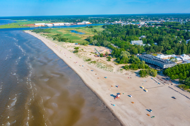Panorama view of beach at Pärnu, Estonia