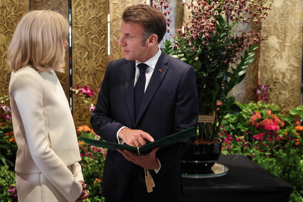 Emmanuel Macron, Brigitte Macron, wizyta w Singapurze, parlament, 30.05.2025 r.