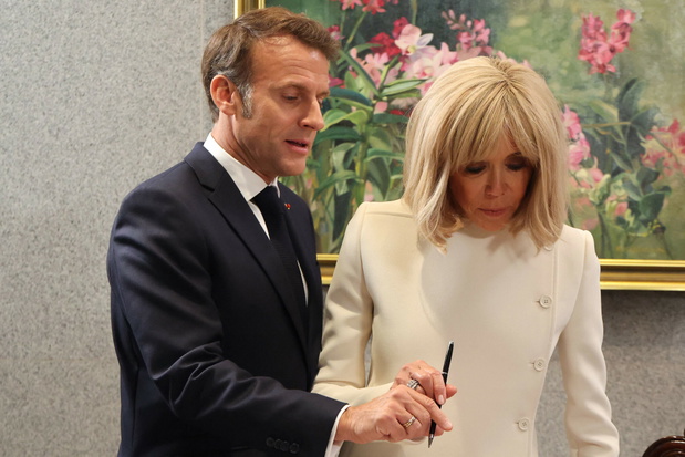 Emmanuel Macron, Brigitte Macron, wizyta w Singapurze, parlament, 30.05.2025 r.