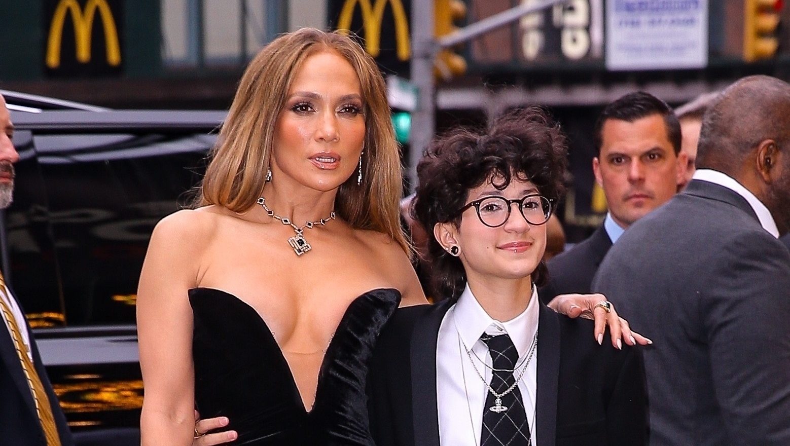 Jennifer Lopez arrives at the opening night of "Good Luck, And Good Night" on Broadway in NYC