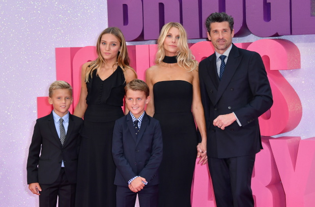 Jillian Fink i Patrick Dempsey z rodziną na premierze filmu "Bridget Jones's Baby", 2016 r/