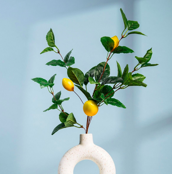 Sztuczna gałązka CITRUS z cytrynami 65 cm, Homla
