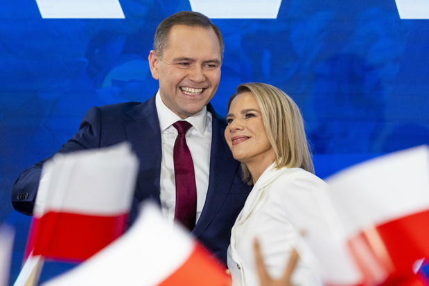 18.05.2025 Gdańsk, Sala BHP Stoczni Gdanskiej Wieczór wyborczy Karola Nawrockiego, Karol Nawrocki, Marta Nawrocka