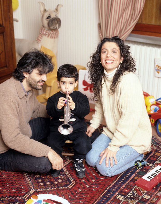 Andrea Bocelli, His Wife Enrica Cenzatti And Their Son Amos