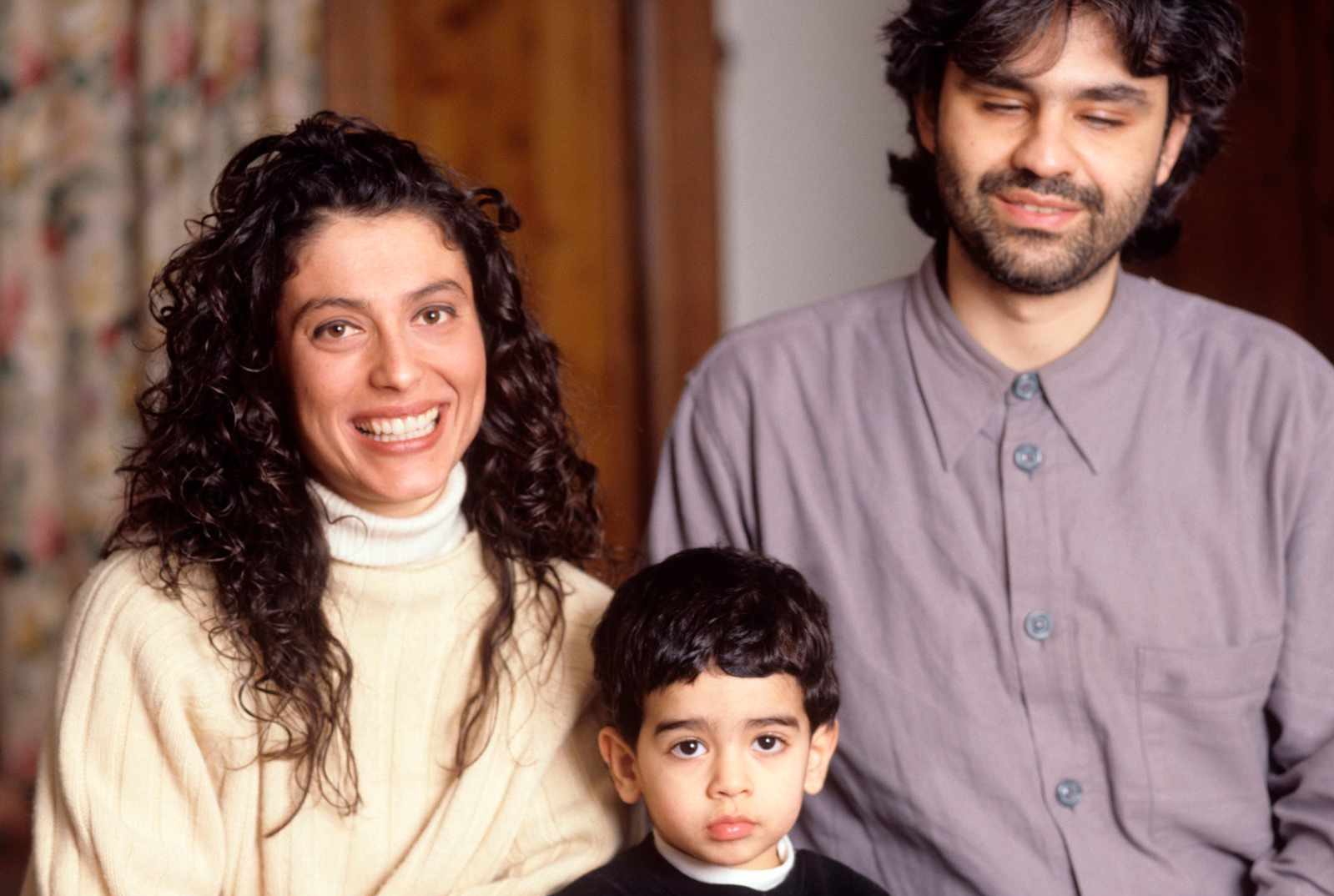 Andrea Bocelli With His Wife Enrica Cenzatti And Their Son Amos