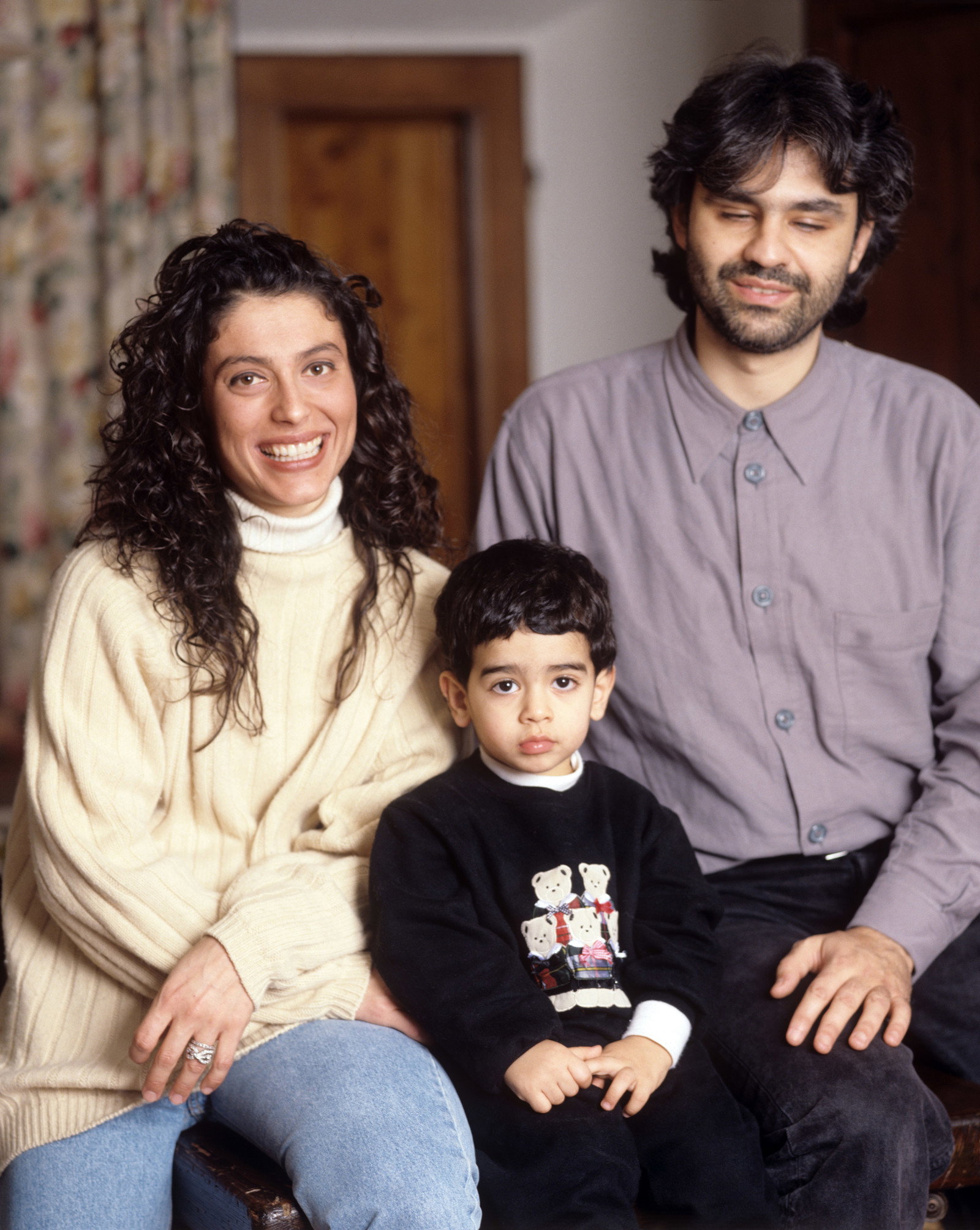 Andrea Bocelli With His Wife Enrica Cenzatti And Their Son Amos