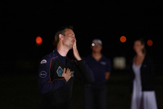 Floryda, 25.06.2025. Na zdjęciu z 24 bm. Polski astronauta Sławosz Uznański-Wiśniewski podczas pożegnania astronautów w Centrum Kosmicznym Johna F. Kennedy’ego na przylądku Canaveral