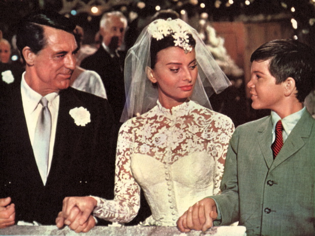 Kadr z filmu HOUSEBOAT, Na zdjęciu: CARY GRANT, SOPHIA LOREN, PAUL PETERSEN, 1958