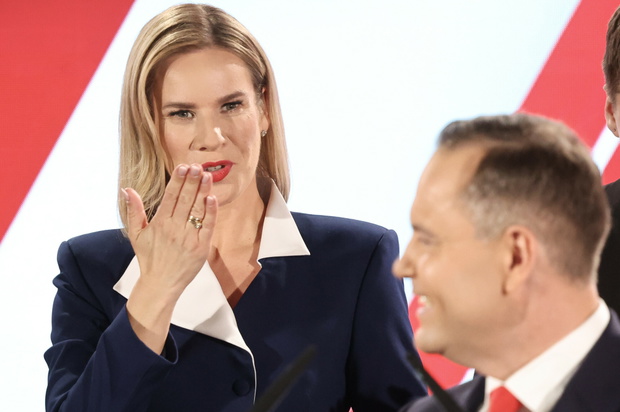 Marta Nawrocka, wieczór wyborczy Karola Nawrockiego, druga tura wyborów prezydenckich 2025, Warszawa, 01.06.2025 r.