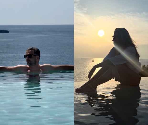 Agnieszka Kaczorowska, Marcin Rogacewicz, basen na Ibizie