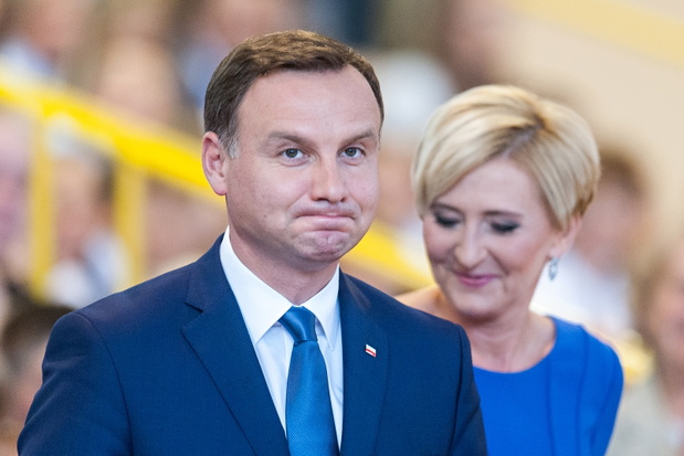 Andrzej Duda, Agata Kornhauser-Duda, para prezydencka na inauguracji roku szkolnego w Jastarni, 01.09.2015 r.