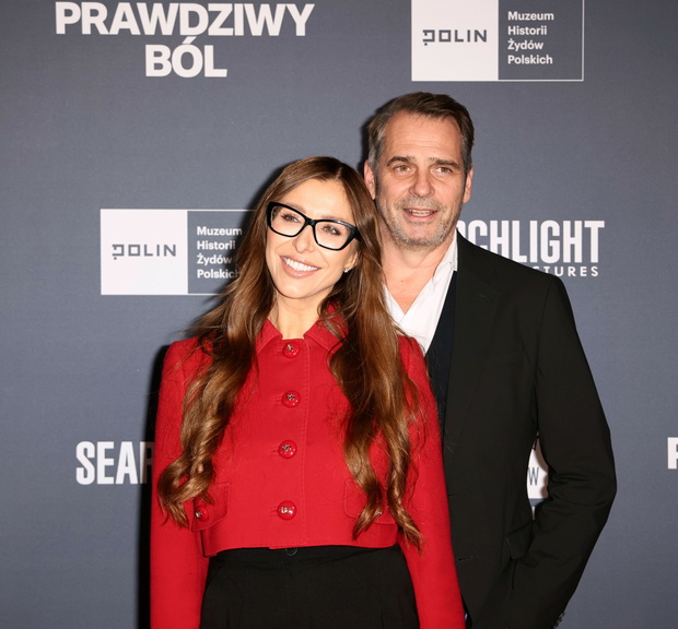 Paweł Deląg, Patrycja Komorowska, premiera filmu „Prawdziwy Ból” w reżyserii Jessego Eisenberga, w Muzeum Polin, Warszawa, 04.11.2024 r.