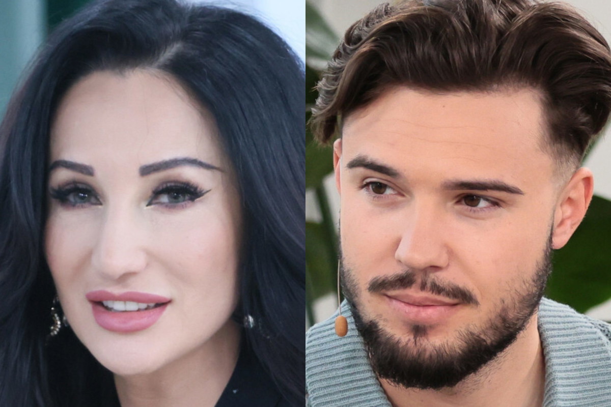 Justyna Steczkowska, Leon Myszkowski, plan „Dzień Dobry TVN”, Warszawa - jamnik
