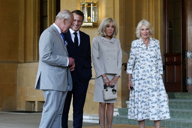 Emmanuel Macron, Brigitte Macron, 9 lipca 2025, Prezydent Macron z wizytą w Wielkiej Brytanii