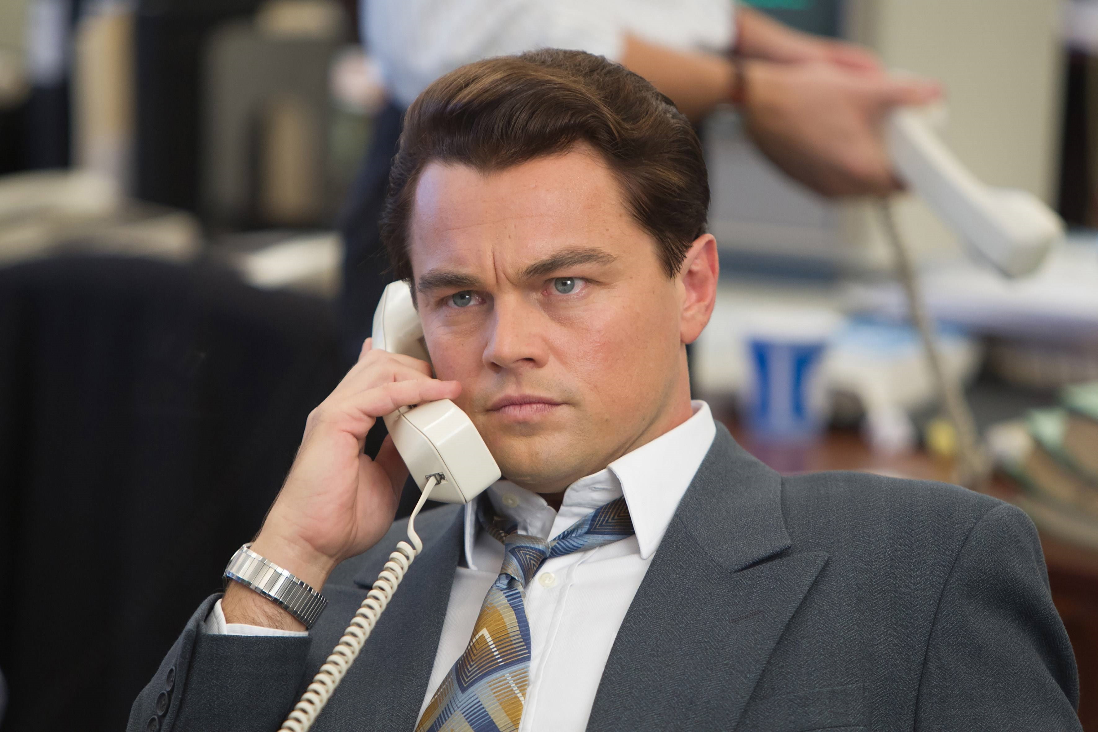 Leonardo DiCaprio, kadr z filmu "Wilk z Wall Street", 2013 r.