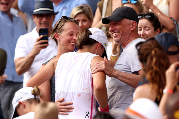Iga Świątek, siostra Agata Świątek, ojciec Tomasz Świątek, French Open, Roland Garros, 10.06.2023 r.