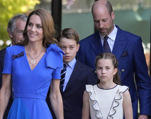 Księżna Kate i książę William z dziećmi podczas finału na Wimbledonie, 13.07.2025 r.