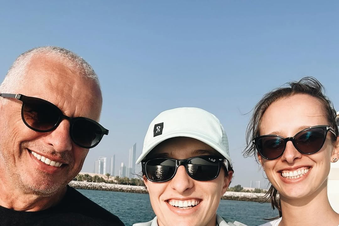 Tomasz Świątek, Iga Świątek i Agata Świątek Agata Świątek, Abu Dhabi pod koniec 2023 r.