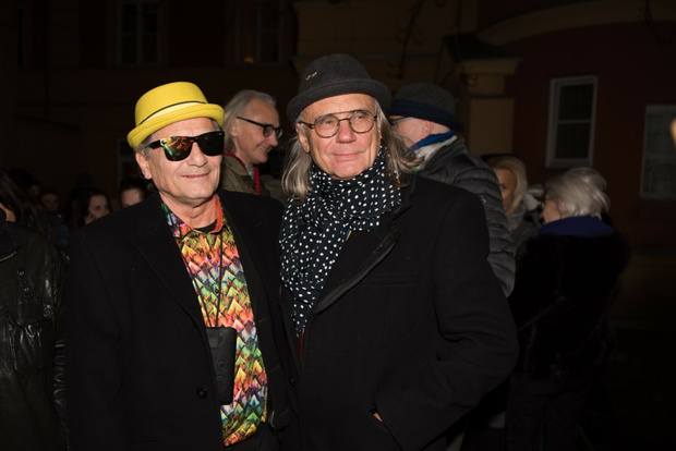Kamil Sipowicz, Ryszard Olesiński, odsłonięcie muralu dla Kory, Warszawa, Nowy Świat 18/20, 17.01.2019 rok