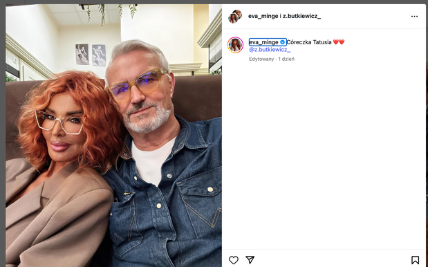 Ewa Minge z tatą, Zbigniewem Butkiewiczem