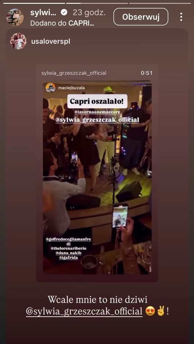 Sylwia Grzeszczak, Capri, sierpień 2025