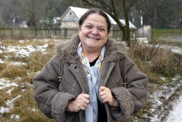 Grażyna Zielińska na planie "Rancza", 2008 r.