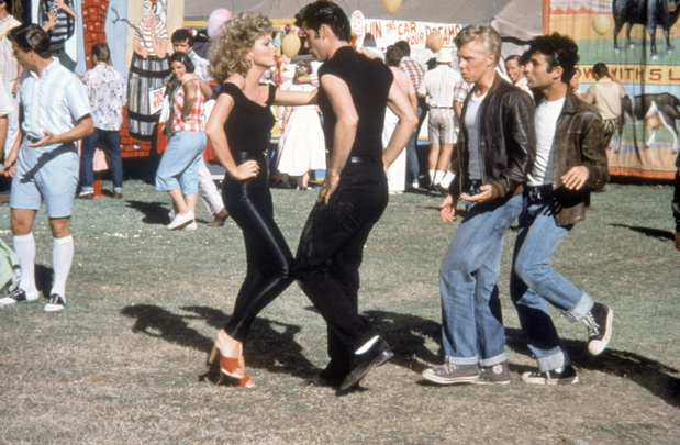 Olivia Newton-John, John Travolta. Film 'Grease', 1978 rok
