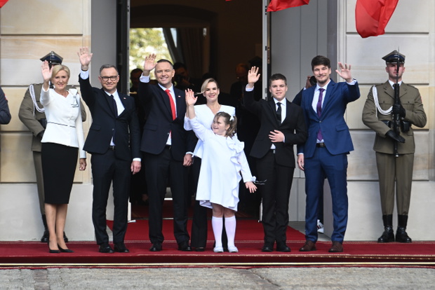 Wejście Pary Prezydenckiej do Pałacu Prezydenckiego