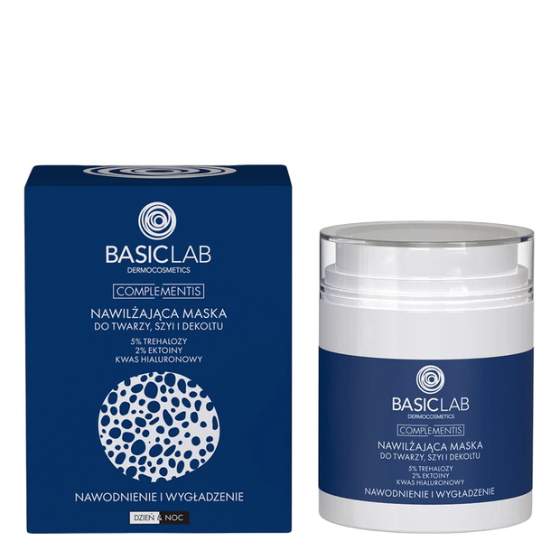 BasicLab Dermocosmetics – intensywnie nawilżająca maska do twarzy, szyi i dekoltu