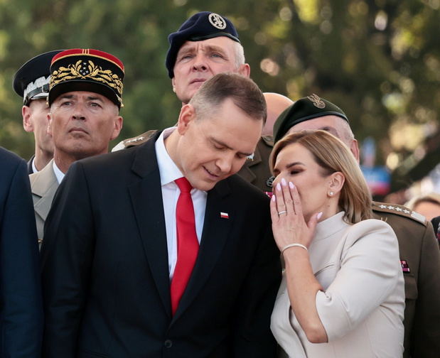 Karol Nawrocki, Marta Nawrocka, Defilada Wojskowa na Wisłostradzie, Obchody Święta Wojska Polskiego, Warszawa, 15.08.2025 r.