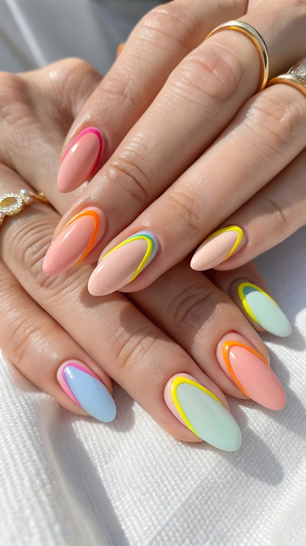 paznokcie almond nails