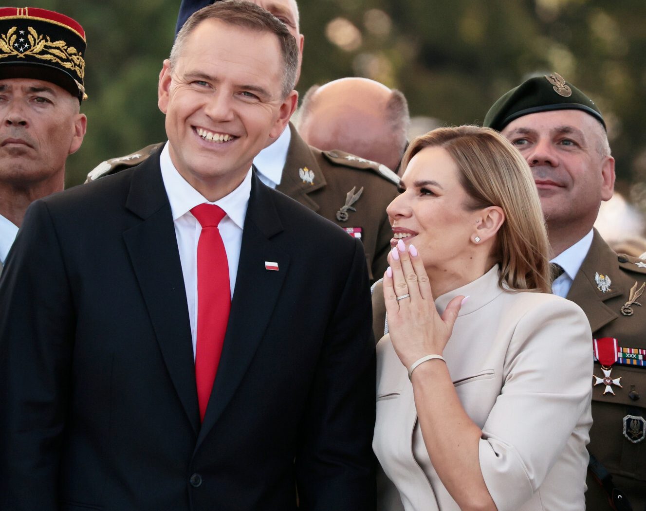 Szymon Hołownia, Karol Nawrocki, Marta Nawrocka, Defilada Wojskowa na Wisłostradzie, Obchody Święta Wojska Polskiego, Warszawa, 15.08.2025 r. - jamnik