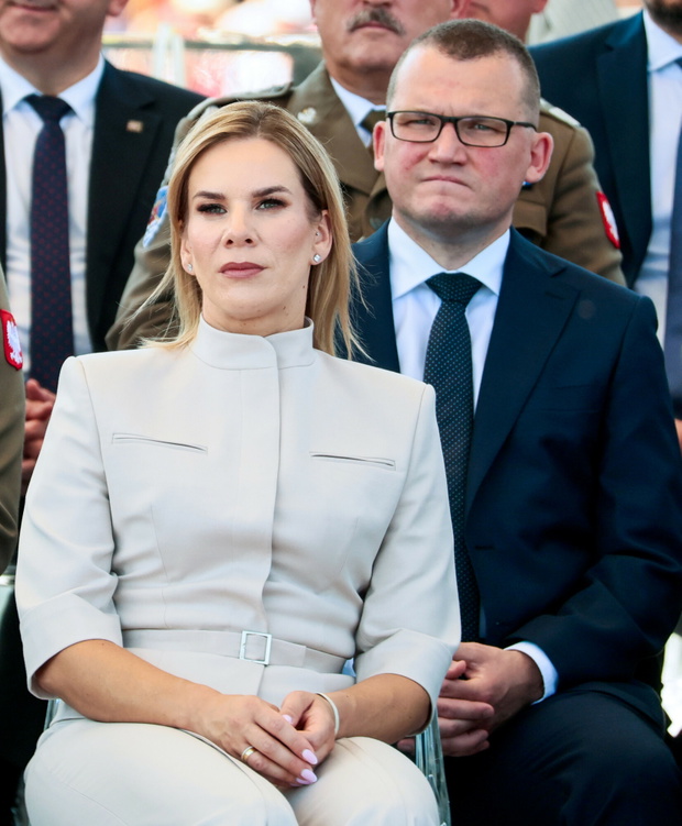 Marta Nawrocka, Paweł Szefernaker, Defilada Wojskowa na Wisłostradzie, Obchody Święta Wojska Polskiego, Warszawa, 15.08.2025 r.