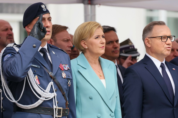 Szef SOP Radosław Jaworski, pierwsza dama Agata Kornhauser-Duda, prezydent Andrzej Duda, święto służby ochrony państwa, Warszawa, Pałac Prezydencki, 05.06.2025 r.