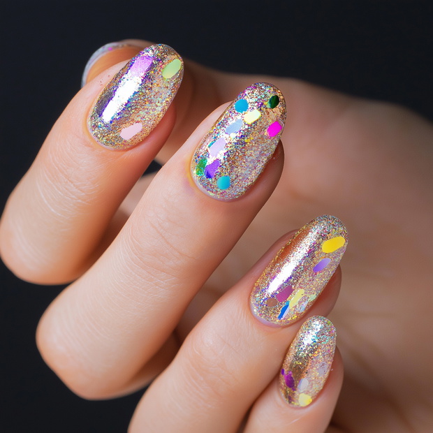 Confetti nails
